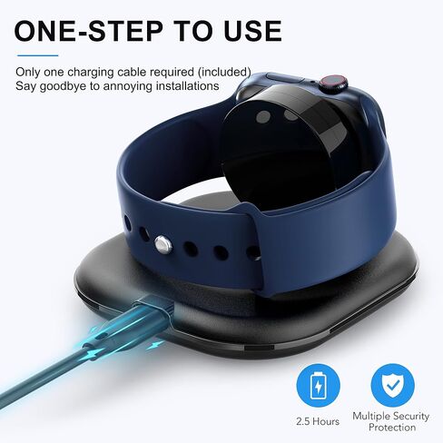 حامل شحن ساعة مطور لشاحن ساعة Apple - قاعدة شحن لاسلكية سريعة لساعة iWatch، متوافقة مع Apple Watch Series 2/3/4/5/6/7/8/9/10/Ultra 1 2، تصميم مغناطيسي لسهولة الاستخدام in Kuwait