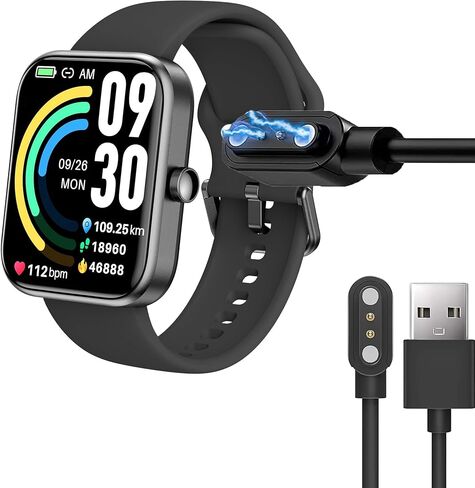 Compatible with TOZO S6 Smart Watch Charger, Magnetic USB Replacement Charging Cable Compatible with TOZO S3, S4, S5, S6 Smart Watch (Black) in Saudi Arabia