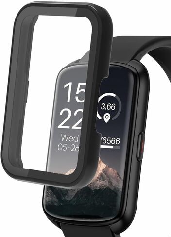 حافظات الساعات المتوافقة مع الساعة الذكية لتتبع اللياقة البدنية FFFITNES BAND3 مقاس 1.47 بوصة، حافظة صلبة من البولي كربونات مع واقي شاشة من الزجاج المقسى، لحماية جسم الساعة وشاشتها in Kuwait