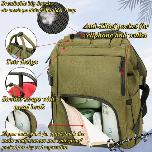 Tactical Diaper Backpack with USB Port (DADDY and MOMMY patches) in Saudi Arabia