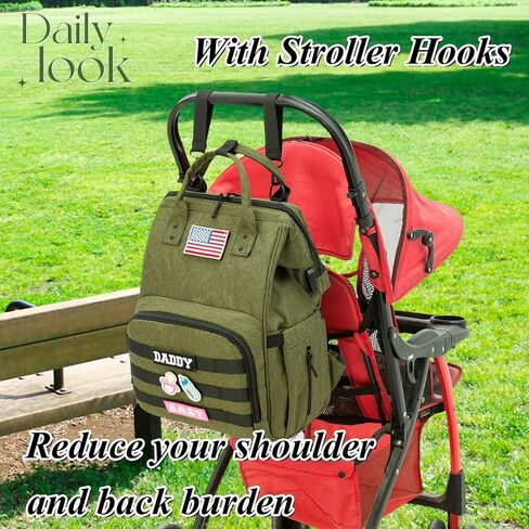Tactical Diaper Backpack with USB Port (DADDY and MOMMY patches) in Saudi Arabia