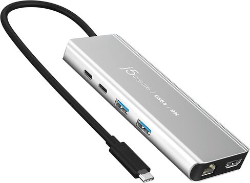 j5create USB4 8K Multi-Port Hub - 6 في 1 USB4 Hub مع 8K60/4K144 HDMI، إيثرنت، شحن PD، USB-A، منافذ USB-C | متوافق مع ماك بوك، ويندوز، JCD403-R (متجدد) in Saudi Arabia