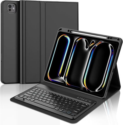حافظة iPad Pro مقاس 13 بوصة مع لوحة مفاتيح (M4، 2024)، لوحة مفاتيح بلوتوث لاسلكية مغناطيسية قابلة للفصل، غطاء فوليو نحيف مع حامل أقلام لجهاز iPad Pro الجديد مقاس 13 بوصة، خاصية النوم/الاستيقاظ التلقائي، عمر بطارية طويل - أخضر in Saudi Arabia