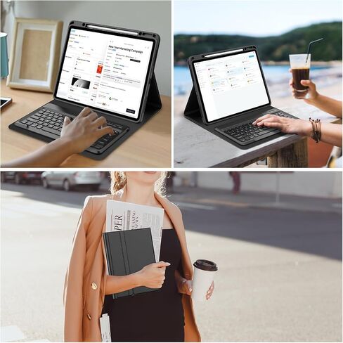 حافظة iPad Pro مقاس 13 بوصة مع لوحة مفاتيح (M4، 2024)، لوحة مفاتيح بلوتوث لاسلكية مغناطيسية قابلة للفصل، غطاء فوليو نحيف مع حامل أقلام لجهاز iPad Pro الجديد مقاس 13 بوصة، خاصية النوم/الاستيقاظ التلقائي، عمر بطارية طويل - أخضر in Saudi Arabia