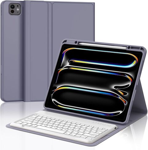 حافظة iPad Pro مقاس 13 بوصة مع لوحة مفاتيح (M4، 2024)، لوحة مفاتيح بلوتوث لاسلكية مغناطيسية قابلة للفصل، غطاء فوليو نحيف مع حامل أقلام لجهاز iPad Pro الجديد مقاس 13 بوصة، خاصية النوم/الاستيقاظ التلقائي، عمر بطارية طويل - أخضر in Saudi Arabia
