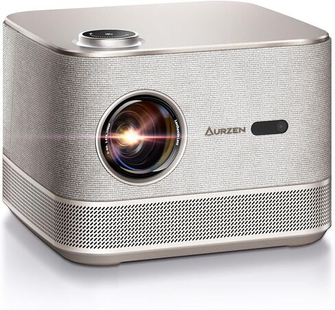 جهاز عرض 3 في 1 يدعم 4K، جهاز عرض ذكي AURZEN BOOM 3 مزود بواي فاي وبلوتوث، صوت DoIby ثلاثي الأبعاد ومكبرات صوت 36 وات، تركيز تلقائي وحجر مفاتيح، جهاز عرض Netflix الرسمي 500 ANSI Home Outdoor، فضي in Saudi Arabia