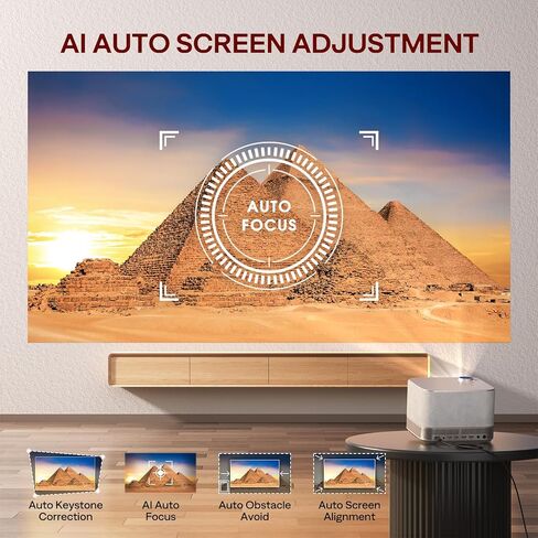 جهاز عرض 3 في 1 يدعم 4K، جهاز عرض ذكي AURZEN BOOM 3 مزود بواي فاي وبلوتوث، صوت DoIby ثلاثي الأبعاد ومكبرات صوت 36 وات، تركيز تلقائي وحجر مفاتيح، جهاز عرض Netflix الرسمي 500 ANSI Home Outdoor، فضي in Saudi Arabia