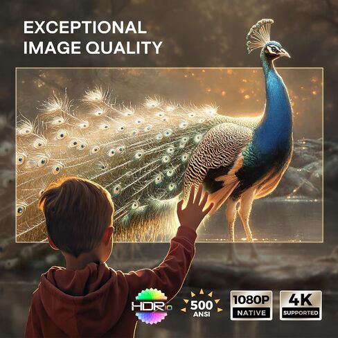 جهاز عرض 3 في 1 يدعم 4K، جهاز عرض ذكي AURZEN BOOM 3 مزود بواي فاي وبلوتوث، صوت DoIby ثلاثي الأبعاد ومكبرات صوت 36 وات، تركيز تلقائي وحجر مفاتيح، جهاز عرض Netflix الرسمي 500 ANSI Home Outdoor، فضي in Saudi Arabia