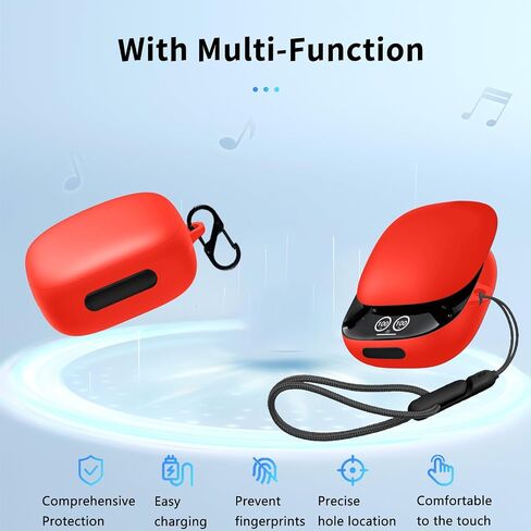 لغطاء حافظة Soundcore Liberty 4 Pro من Anker، حافظة واقية من السيليكون لسماعات الأذن اللاسلكية NOUKAJU (مع حلقة تسلق + حبل) مقاوم للسقوط، مقاوم للخدش، مقاوم للصدمات، منفذ شحن محجوز، مقاوم للغبار (أسود) in Kuwait