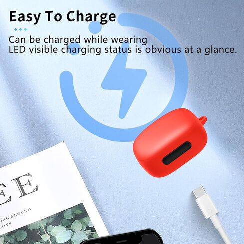 لغطاء حافظة Soundcore Liberty 4 Pro من Anker، حافظة واقية من السيليكون لسماعات الأذن اللاسلكية NOUKAJU (مع حلقة تسلق + حبل) مقاوم للسقوط، مقاوم للخدش، مقاوم للصدمات، منفذ شحن محجوز، مقاوم للغبار (أسود) in Kuwait