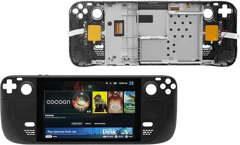 مجموعة محول رقمي لشاشة تعمل باللمس LCD IPS مقاس 7 بوصات لوحدة التحكم في الألعاب المحمولة على سطح البخار باللون الأسود مع إطار (إصدار متجمد مضاد للوهج ليس لـ HD) in Kuwait