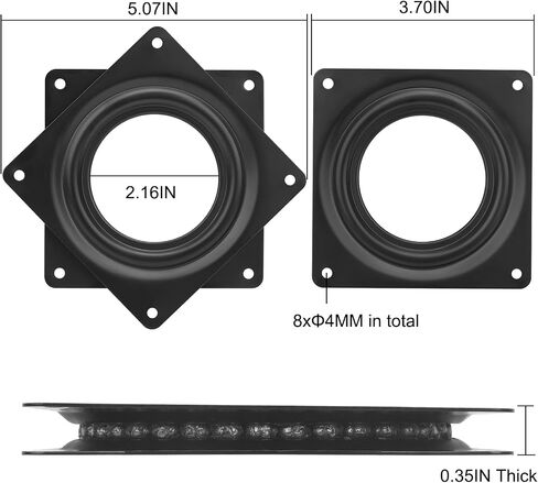4Pack 4Inch Lazy Susan Hardware 5/16" Thick Square Lazy Susan Turntable Bearings Plate, 300lbs Capacity Rotating Swivel Bearing Plate, Lazy Susan Turntable Base for Serving Trays, Kitchen in Saudi Arabia