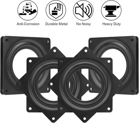 4Pack 4Inch Lazy Susan Hardware 5/16" Thick Square Lazy Susan Turntable Bearings Plate, 300lbs Capacity Rotating Swivel Bearing Plate, Lazy Susan Turntable Base for Serving Trays, Kitchen in Saudi Arabia