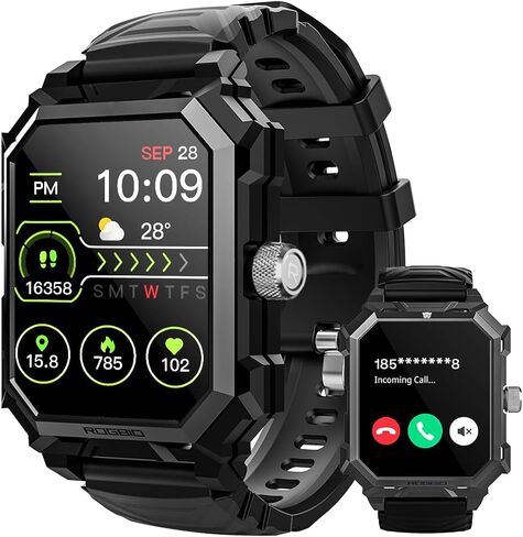 Njord Gear Indestructible Smart Watch for Men IP69K Waterproof Military Smartwatch for Android iOS Phones (Answer/Make Call) 680mAh Titanium Rugged Fitness Tracker With Heart Rate Blood Pressure SpO2 in Saudi Arabia