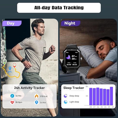 Njord Gear Indestructible Smart Watch for Men IP69K Waterproof Military Smartwatch for Android iOS Phones (Answer/Make Call) 680mAh Titanium Rugged Fitness Tracker With Heart Rate Blood Pressure SpO2 in Saudi Arabia