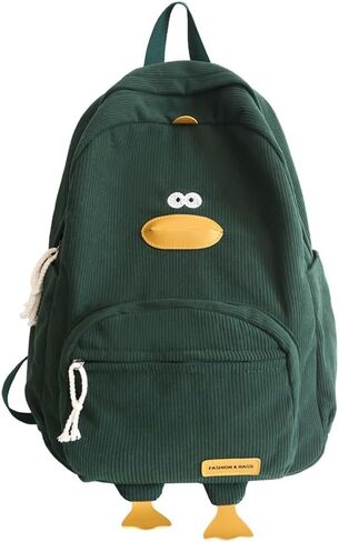 Cute Duck Backpack Corduroy Backpack Cartoon Backpacks Kawaii Backpack Funny Backpack for Adults in Saudi Arabia