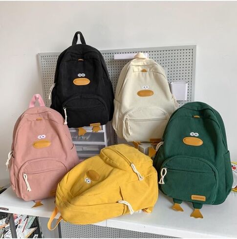 Cute Duck Backpack Corduroy Backpack Cartoon Backpacks Kawaii Backpack Funny Backpack for Adults in Saudi Arabia