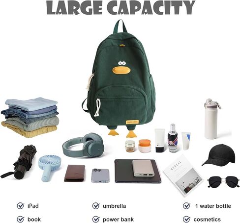 Cute Duck Backpack Corduroy Backpack Cartoon Backpacks Kawaii Backpack Funny Backpack for Adults in Saudi Arabia