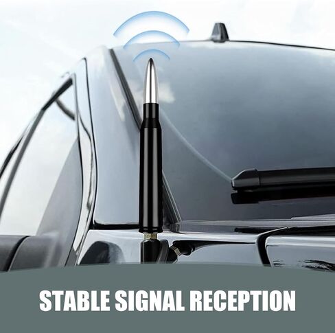 1 PC Car Modified Bullet Antenna, 5.4" Enhance Waterproof Rust-Proof Stable Radio Signal Receiving Antenna with Screw Washer Mounting, External Replacement Antenna, for Cars Trucks (Black) in Kuwait