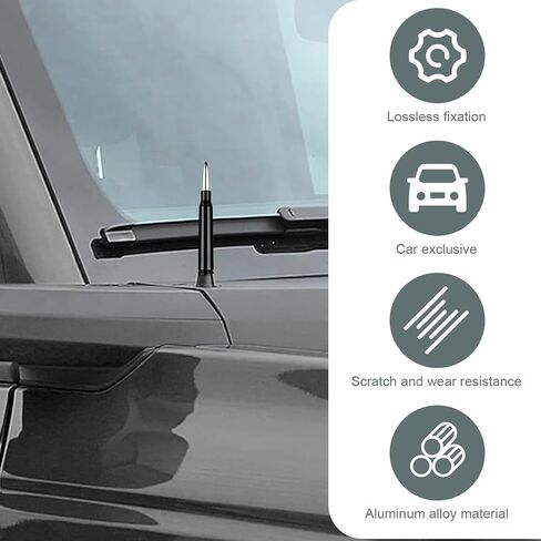 1 PC Car Modified Bullet Antenna, 5.4" Enhance Waterproof Rust-Proof Stable Radio Signal Receiving Antenna with Screw Washer Mounting, External Replacement Antenna, for Cars Trucks (Black) in Kuwait