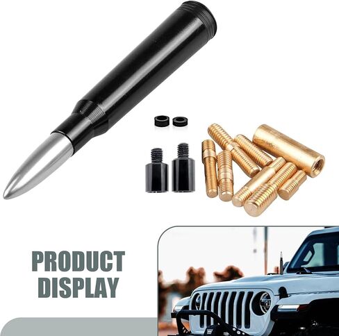 1 PC Car Modified Bullet Antenna, 5.4" Enhance Waterproof Rust-Proof Stable Radio Signal Receiving Antenna with Screw Washer Mounting, External Replacement Antenna, for Cars Trucks (Black) in Kuwait