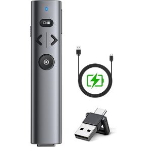 جهاز عرض تقديمي مادي ورقمي لبرنامج PowerPoint، جهاز تحكم عن بعد لاسلكي 2 في 1 USB من النوع C لشاشة LCD LED، مؤشر طويل المدى لشرائح الضوء مع مكبر تسليط الضوء in Kuwait