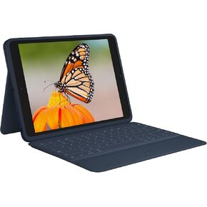Logitech Rugged Combo 3 iPad Keyboard Case with Smart Connector for iPad (7th, 8th and 9th Generation) for Education - Classic Blue
