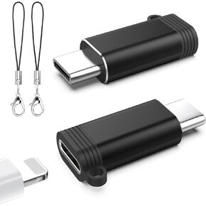 TiMOVO Adapter for Lightning to USB C Adapter,4 Pack Adapter for Lightning Female to USB C Male Adapter for iPhone 15/16 Pro Max Plus,iPad Pro/Air, Fast Charging/Data Transfer, Not for Audio/OTG-Black