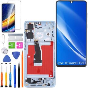 Screen Replacement for Huawei P30 TFT, ELE-L29 ELE-L09 ELE-AL00 LCD Touch Panel Display Digitizer Assembly Repair Parts with Kit（Breathing Crystal with Frame,Without Fingerprint）