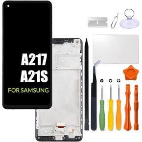 Replacement for Samsung Galaxy A21s 2020 LCD Screen with Frame for Samsung A217 A217F/DS A217F A217M A217M/DS A217N Touch Screen Digitizer Assembly LCD Display with Repair kit(Black with Frame)