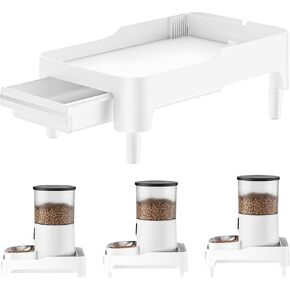 Automatic Cat Feeder Stand: Elevated Holder Automatic Pet Feeder for Cat and Dog, 3 Adjustable Height Raised Food Dispenser Shelf Suitable for Most Pet Feeders& Water Dispenser with Drawer