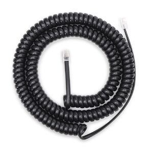 Phone Cord 13FT Uncoiled (1.4FT Coiled), 1Pack Phone Handset Cord, RJ9 Telephone Cords for Landline Phones Woks with Polycom VVX 601 IP Phone, Black