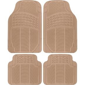 BDK Heavy Duty 4pc Front & Rear Rubber Floor Mats for Car SUV Van & Truck-All Weather Protection Universal Fit