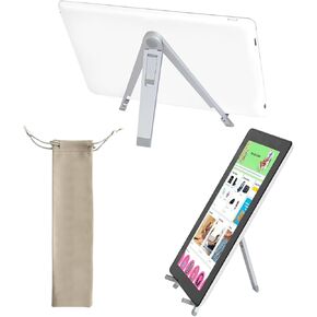 Adjustable Tablet Stand, Folding Portable Travel Desktop Office 2024 iPhone iPad 3 Legs Silicone Non-Slip Metal Stand
