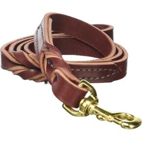 Leather Brothers 4-Feet x 3/4 Twisted Latigo Dog Lead, Medium, Burgundy