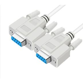 RS232 Female to Female 6.6ft White，DB9 2MM