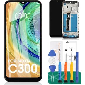 for Nokia C300 Replacement Screen for Nokia C300 LCD Digitizer Repair Kits for Nokia TA-1515 N155DL Touch Screen Display Assembly Replacement with Frame 6.52"