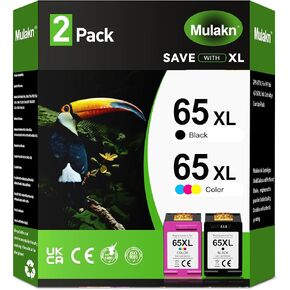 65XL for HP 65 65XL Ink Cartridge Replacement for DeskJet 3755 2655 3720 3722 3723 3752 3758 2652 2655 2624 Envy 5055 5052 5058 AMP 100 120 Series Printer Combo Pack (1 Black, 1 Color) High Yield