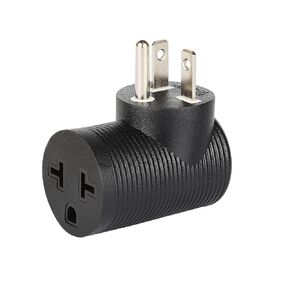 Right Angled Power Adapter, Downward Angle Power Adapter, Angle Nema 5-20P Male to 5-20R Female, 5-20 to 4-in-1 Female T-Blade AC Adapter