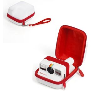 Protective Case for Polaroid Go Instant Film Camera - Camera Bag Compatible with Polaroid Go 9035/9071/ 9070 Storage Case Travel Carry Bag with Wrist Band - White