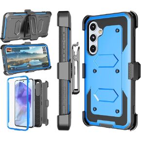 Njjex Rugged Case For Samsung Galaxy A35 5G, For Galaxy A35 5G Case, [Nbeck] Heavy Duty Built-in Screen Protector Locking Swivel Holster Belt Clip Kickstand Hard Shell Cover for Samsung A35 5G [Black]