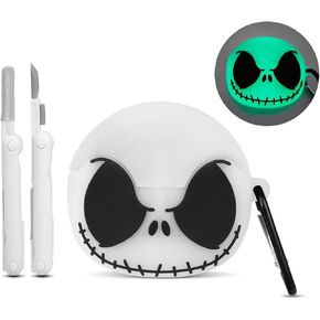 Compatible with Samsung Galaxy Buds 3 Pro Case&Galaxy Buds 3 Case Cover with Cleaner kit, Glow in The Dark Soft Silicone Protective Skull Case for Galaxy Buds 3/Galaxy Buds 3 Pro Case for Men Women
