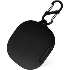 Geiomoo Silicone Case for Anker Soundcore Liberty 4 Pro, Protective Cover with Carabiner (Black)