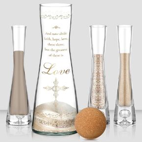 Irenare Unity Sand Ceremony Set Wedding Sand Vase Kit Include Sand Ceremony Vase, Sand, Cork Stopper, Unity Sand Set for Weddings Engagement Anniversary Memorial Bridal Party