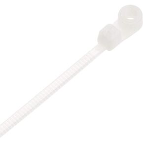 uxcell Mount Head Cable Zip Ties 8 Inch Screw Hole Nylon Wire Strap White 50pcs