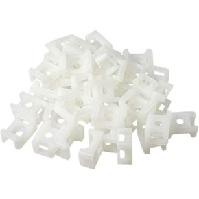 Cable Tie Mount Saddle, 100pcs Black Plastic Wire Buddle Base Holder Cable Tie Wrap Mount Saddle (4.5mm, Black)