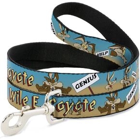 Buckle-Down Pet Leash - WILE E. COYOTE Expressions/Signs Desert - 4 Feet Long - 1.5" Wide