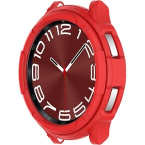 Compatible with Samsung Galaxy Watch 6 Classic 43mm Protector Case Silicone Shockproof Protective Cover and Bezel Ring Bezel Ring Dial Protective Watch Case for Galaxy Watch 6 Classic 43mm (White)