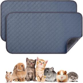 2 Pack 48" x 24" Guinea Pig Cage Liner, Washable Reusable Guinea Pig Bedding, Waterproof Absorbent Guinea Pig Pee Pad Non-Slip Mat for Small Animals Rabbit Hamster Rat Chinchilla
