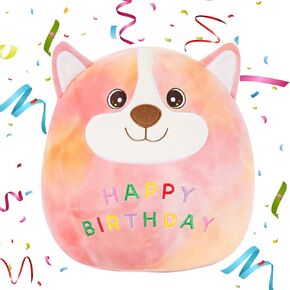 Happy Birthday Plush Pillow, Fun Birthday Capybara Plush 11 Inches, Soft Capybara Stuffed Animal, Suitable Birthday Gift for Boys and Girls (Happy Birthday Dolphin)